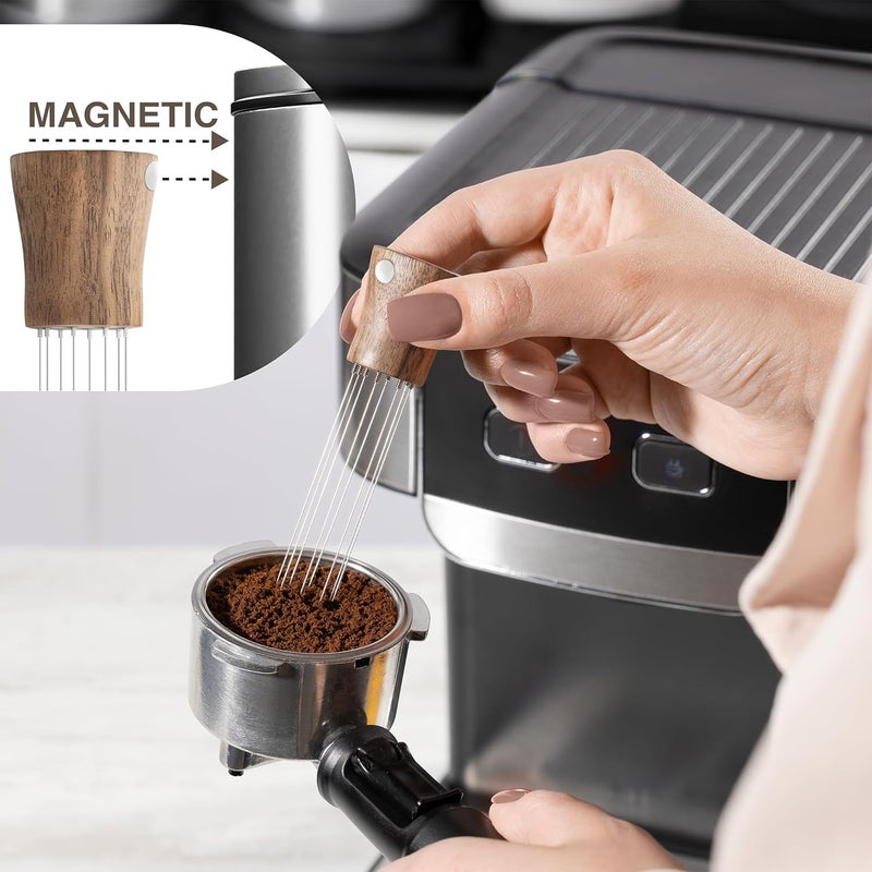 CREATMOR WDT Tool Espresso Stirrers - Coffee Distributor Barista Tools - Espresso Needle Distribution Tool for Coffee Accessories Kit - Walnut Wood Gifts for Coffee Lovers (Large) - Image 2